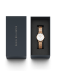 Daniel Wellington Petite Lumine 28 5-Link Rose Gold & Mother of Pearl White Watch