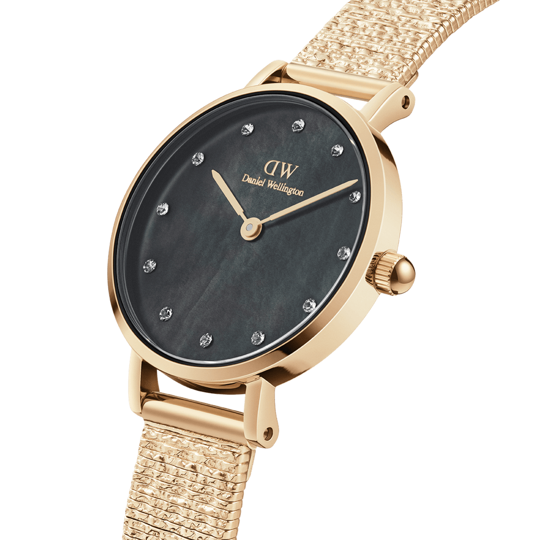 Daniel Wellington Petite 28 Lumine Gold Mother of Pearl Black Watch