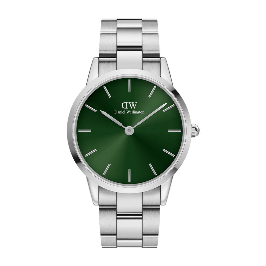 Daniel Wellington Iconic Link Emerald 40 Silver & Green Watch