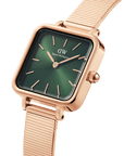 Daniel Wellington Quadro Studio 22x22 Rose Gold & Emerald Watch