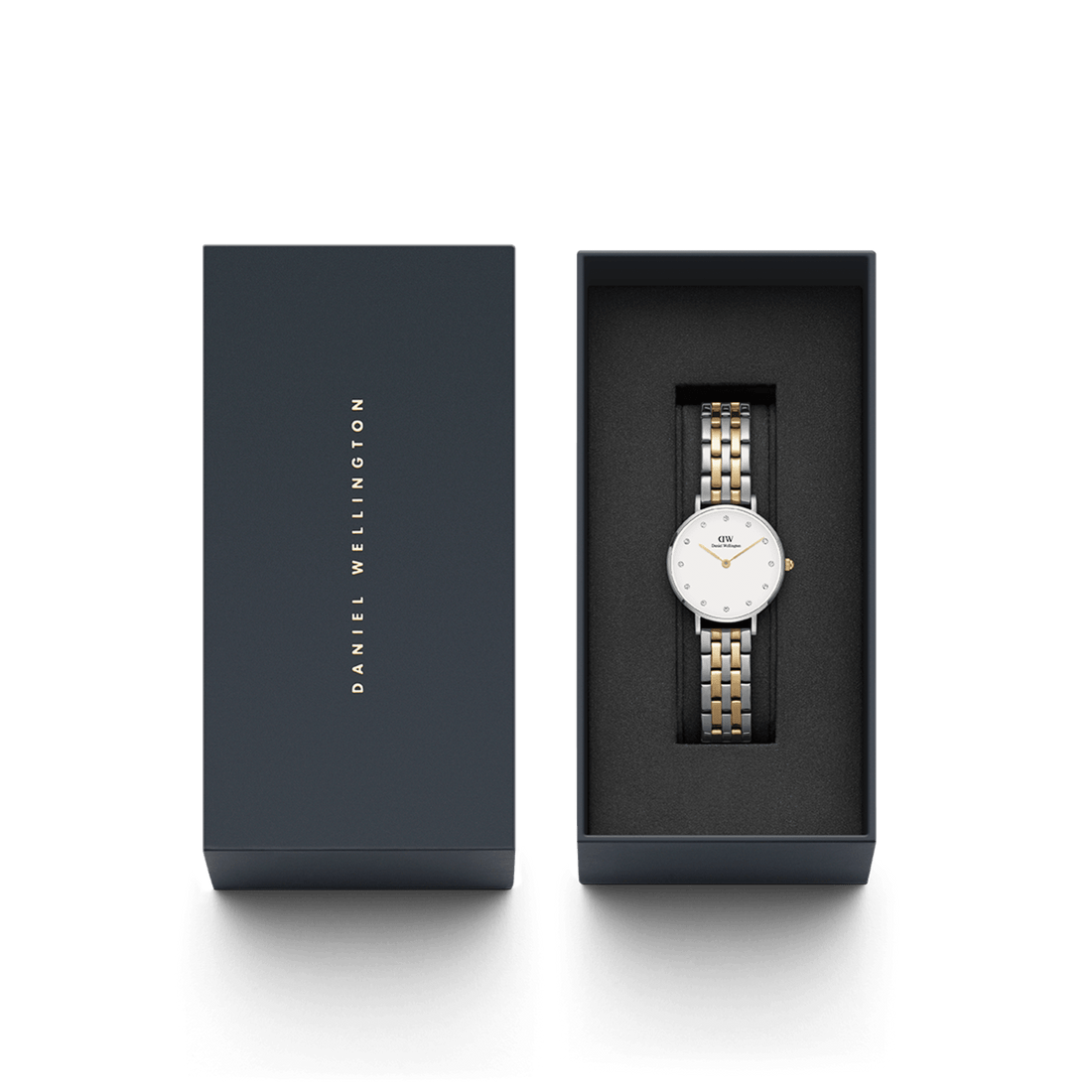 Daniel Wellington Petite Lumine 28 5-Link Gold & Silver White Watch