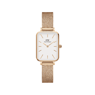 Daniel Wellington Quadro 20X26 Pressed Melrose Rose Gold & White Watch