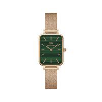 Daniel Wellington Quadro 20X26 Pressed Melrose Rose Gold & Green Watch