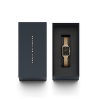 Daniel Wellington Quadro 20X26 Pressed Evergold Gold & White Watch