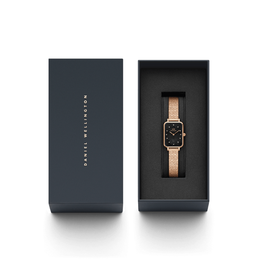 Daniel Wellington Quadro 20x26 Lumine Rose Gold Mother of Pearl Black Watch