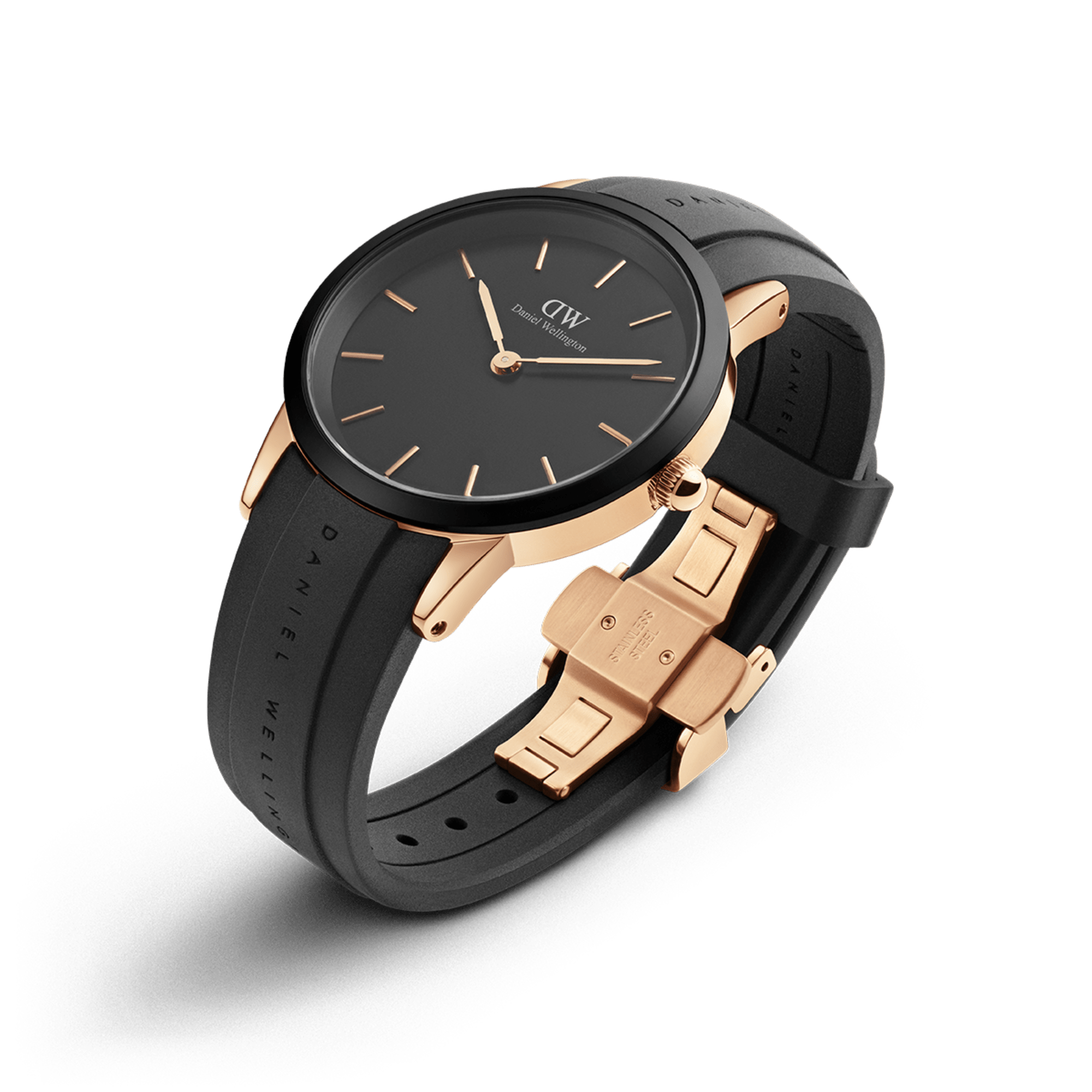 Daniel Wellington Iconic Motion 40 Rose Gold &amp; Black Watch