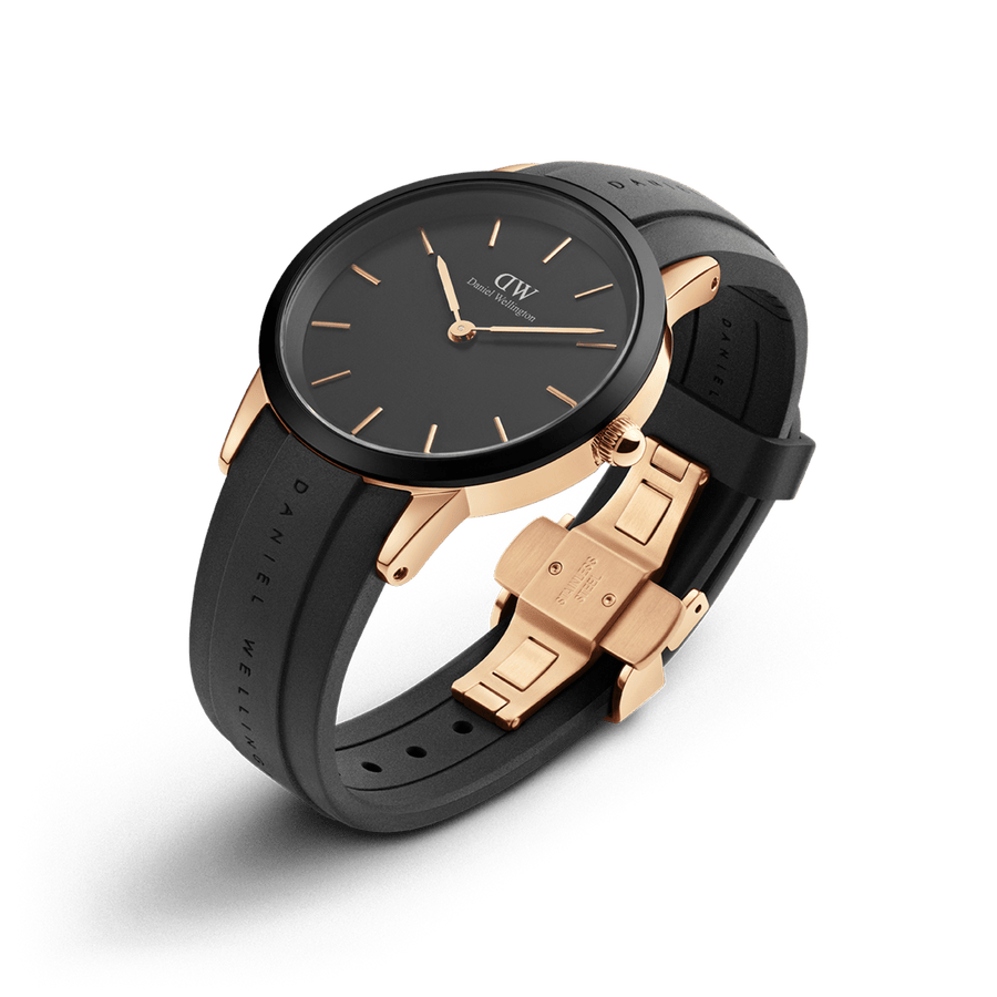 Daniel Wellington Iconic Motion 40 Rose Gold & Black Watch