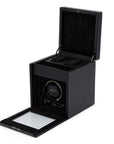 Wolf British Racing Single Watch Winder with Storage Black