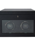 Wolf British Racing Double Watch Winder with Storage Black