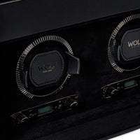 Wolf British Racing Double Watch Winder with Storage Black