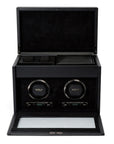 Wolf British Racing Double Watch Winder with Storage Black