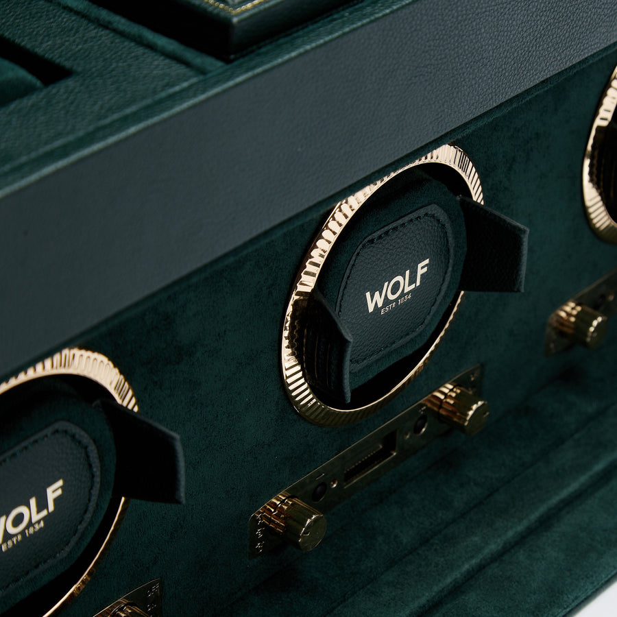 Wolf Brit Racing Green Triple Watch Winder