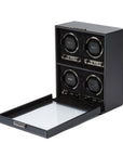 Wolf British Racing 4 Piece Watch Winder Black