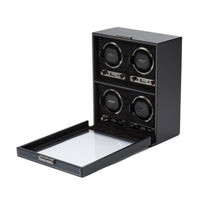 Wolf British Racing 4 Piece Watch Winder Black