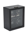 Wolf British Racing 4 Piece Watch Winder Black