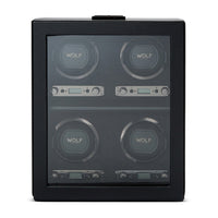 Wolf British Racing 4 Piece Watch Winder Black