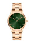 Daniel Wellington Iconic Link Emerald 36 Rose Gold & Green Watch