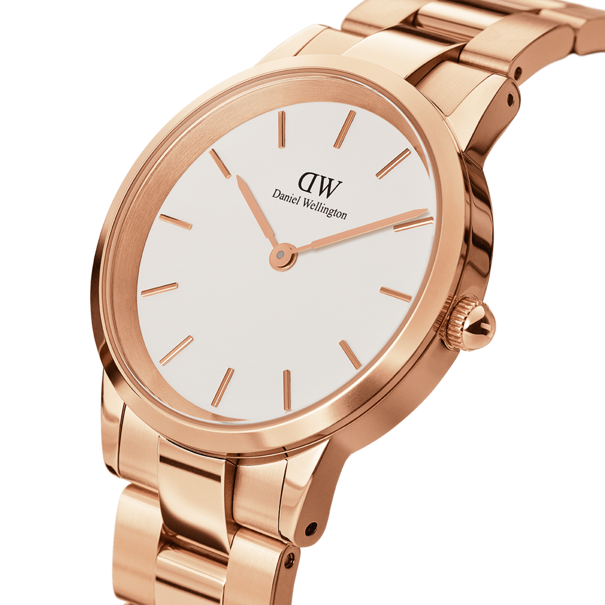 Daniel Wellington Iconic Link 36 Rose Gold &amp; White Watch