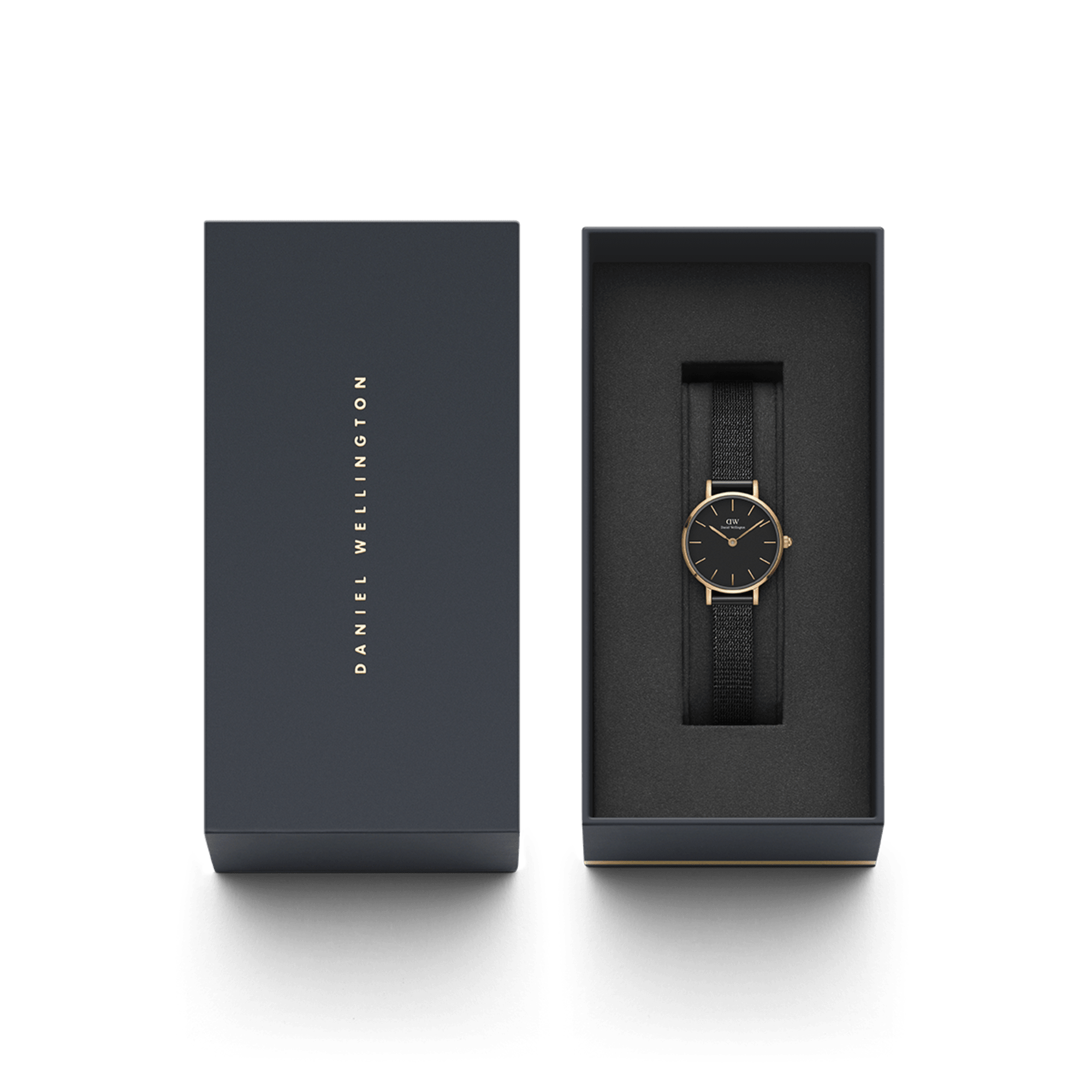 Daniel Wellington Petite 24 Pressed Ashfield Rose Gold &amp; Black Watch