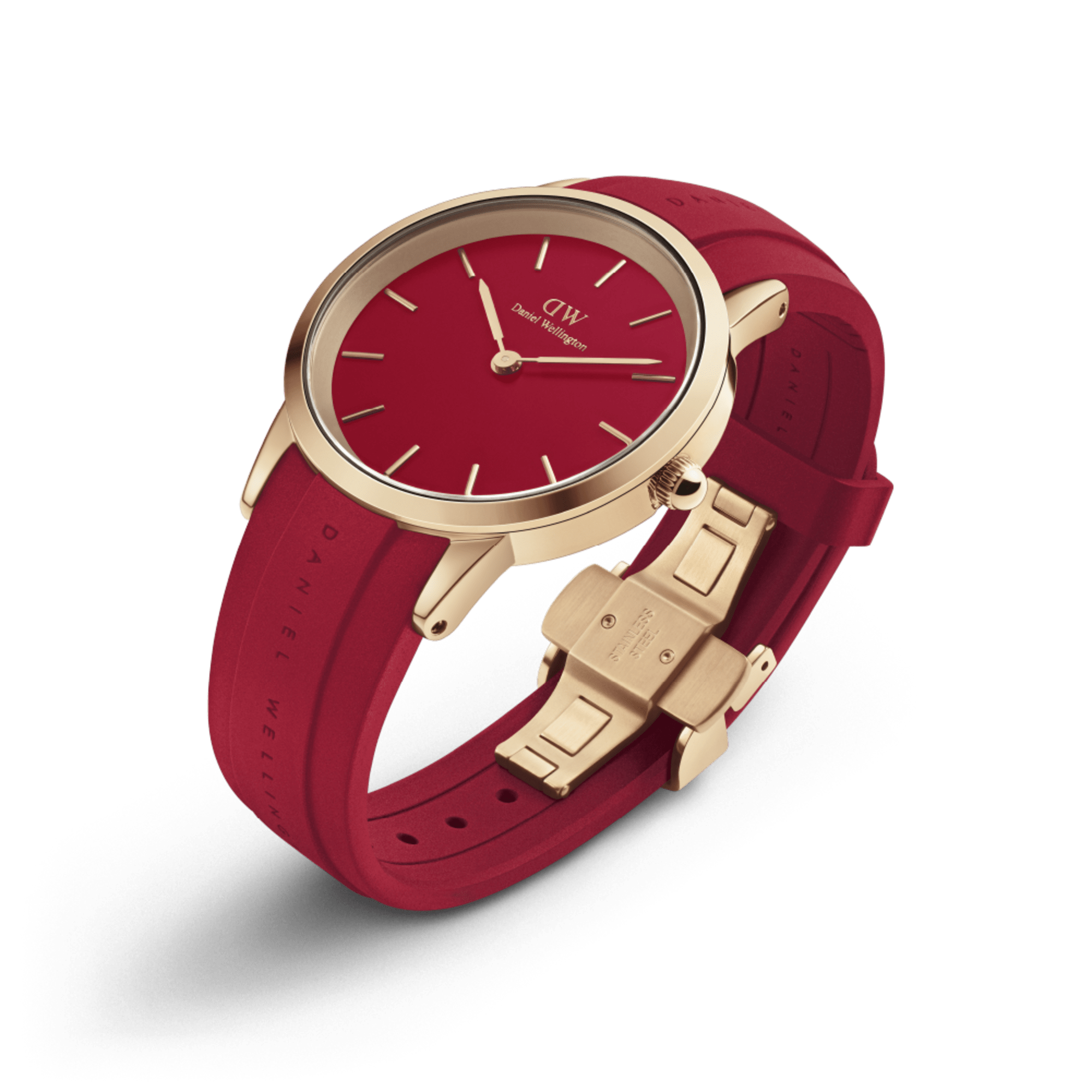 Daniel Wellington Iconic Motion Ruby 40 Rose Gold Red Watch