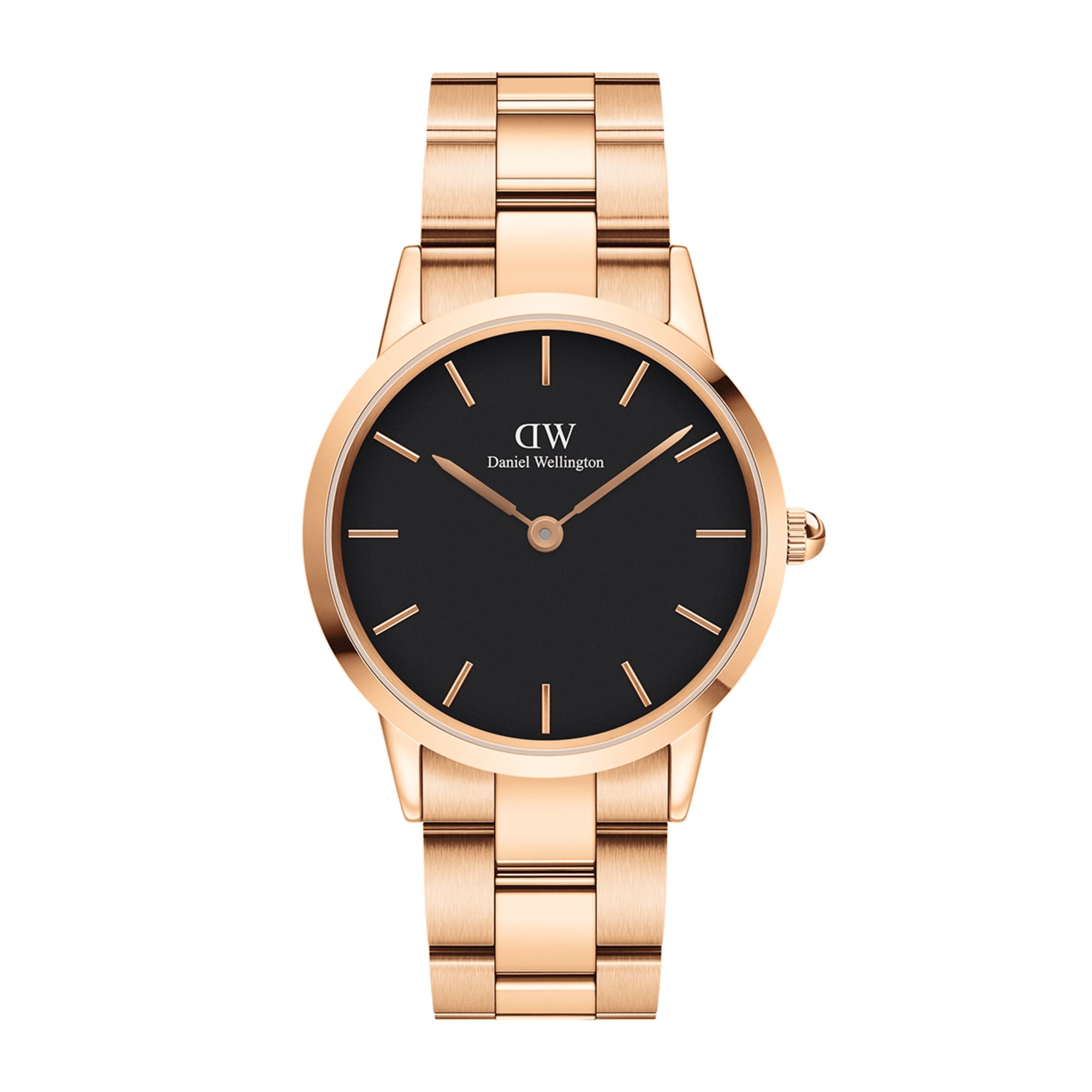 Daniel Wellington Iconic Link 36 Rose Gold &amp; Black Watch