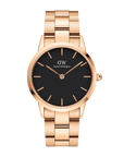 Daniel Wellington Iconic Link 36 Rose Gold & Black Watch