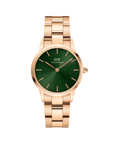 Daniel Wellington Iconic Link Emerald 36 Rose Gold & Green Watch