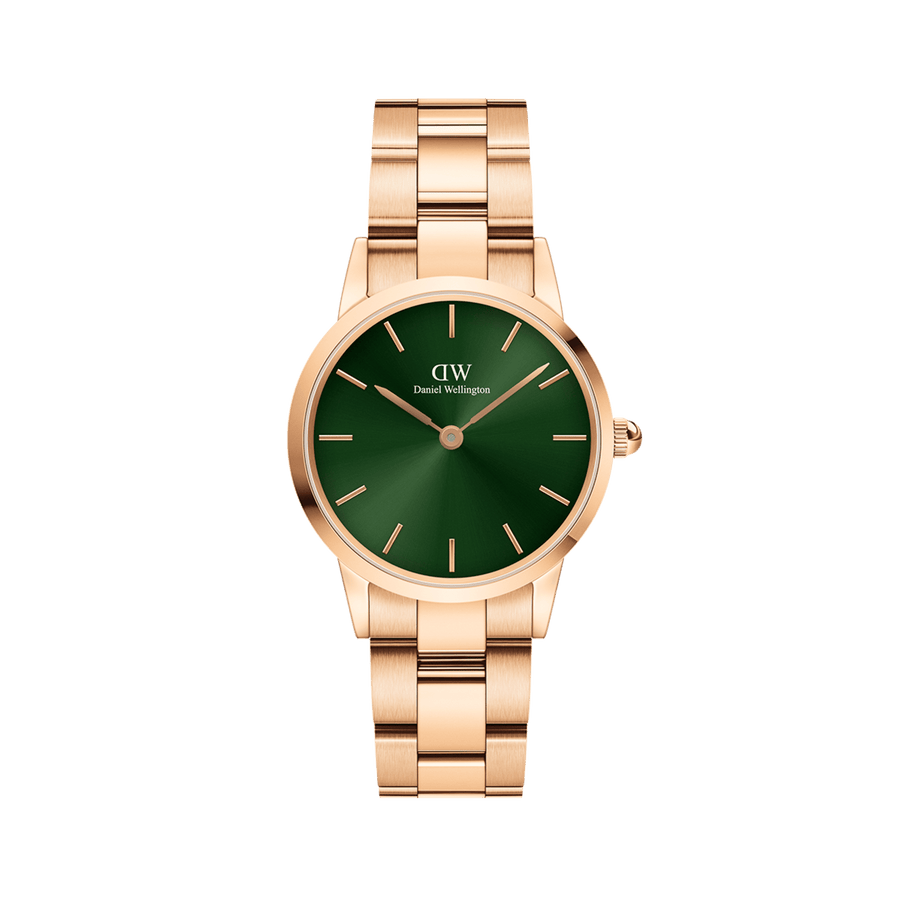 Daniel Wellington Iconic Link Emerald 36 Rose Gold & Green Watch