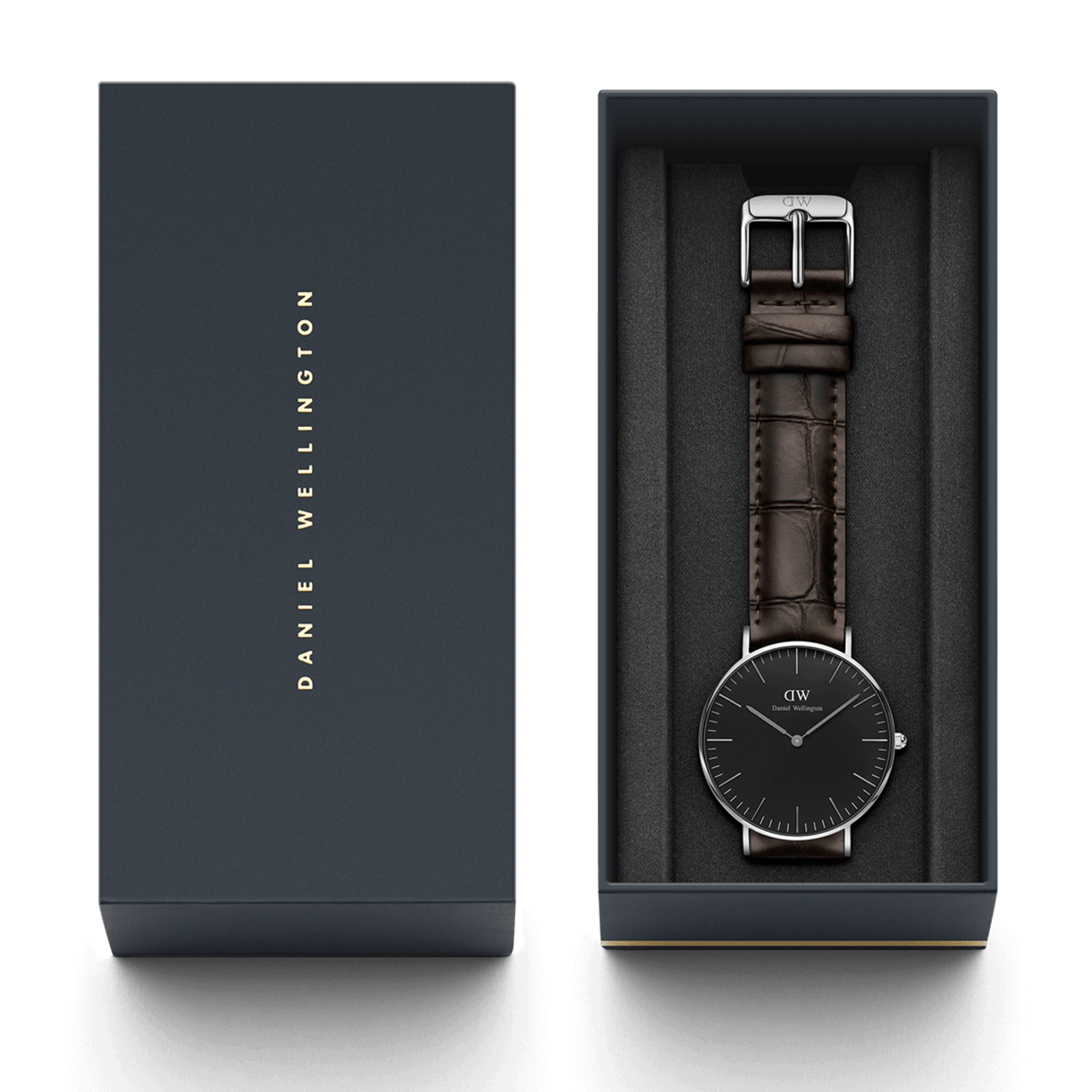 Daniel Wellington Classic 36 York Silver &amp; Black Watch