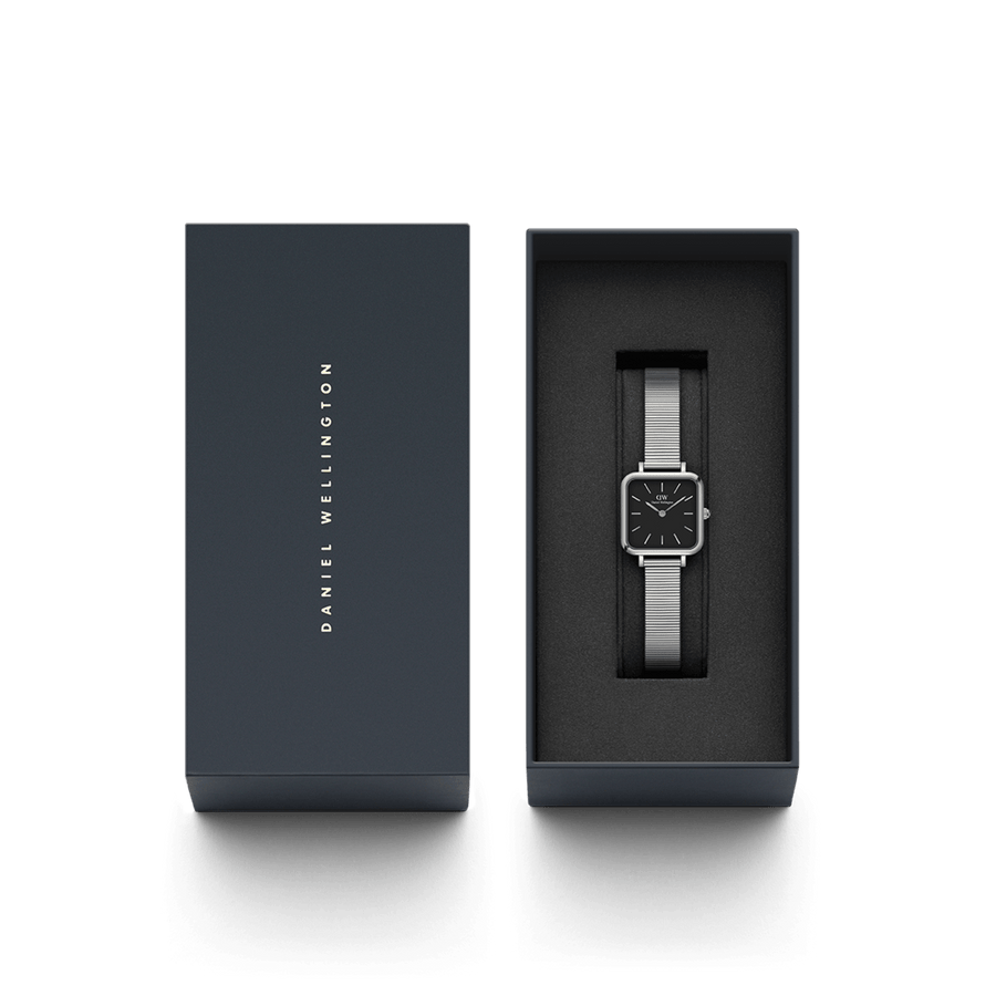 Daniel Wellington Quadro Studio 22x22 Silver & Black Watch