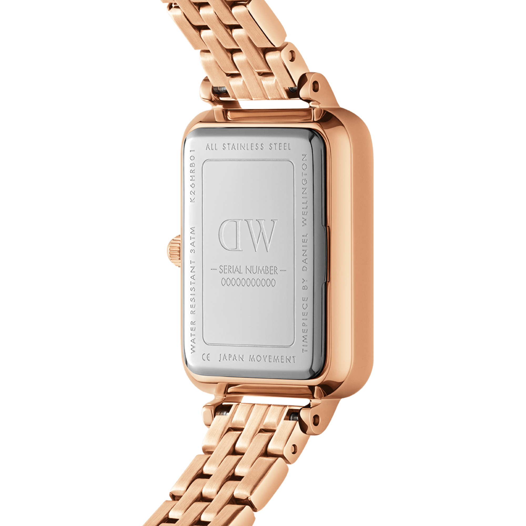 Daniel Wellington Quadro Lumine 20x26 5-Link Rose Gold &amp; Mother of Pearl Pink Watch