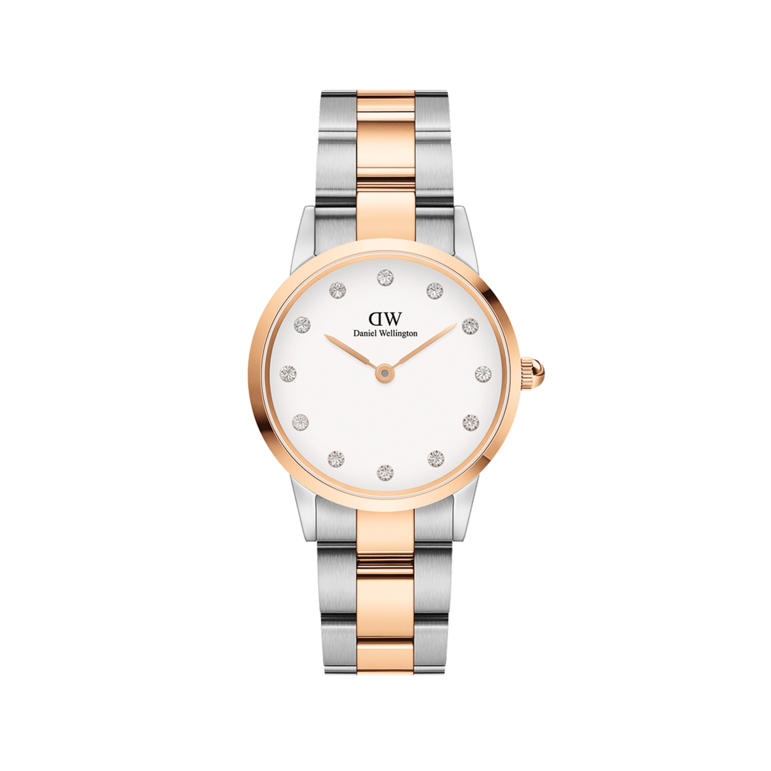 Daniel Wellington Iconic Link Lumine 32 Rose Gold & Silver White Watch