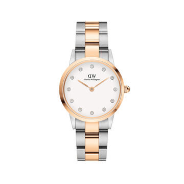 Daniel Wellington Iconic Link Lumine 32 Rose Gold & Silver White Watch