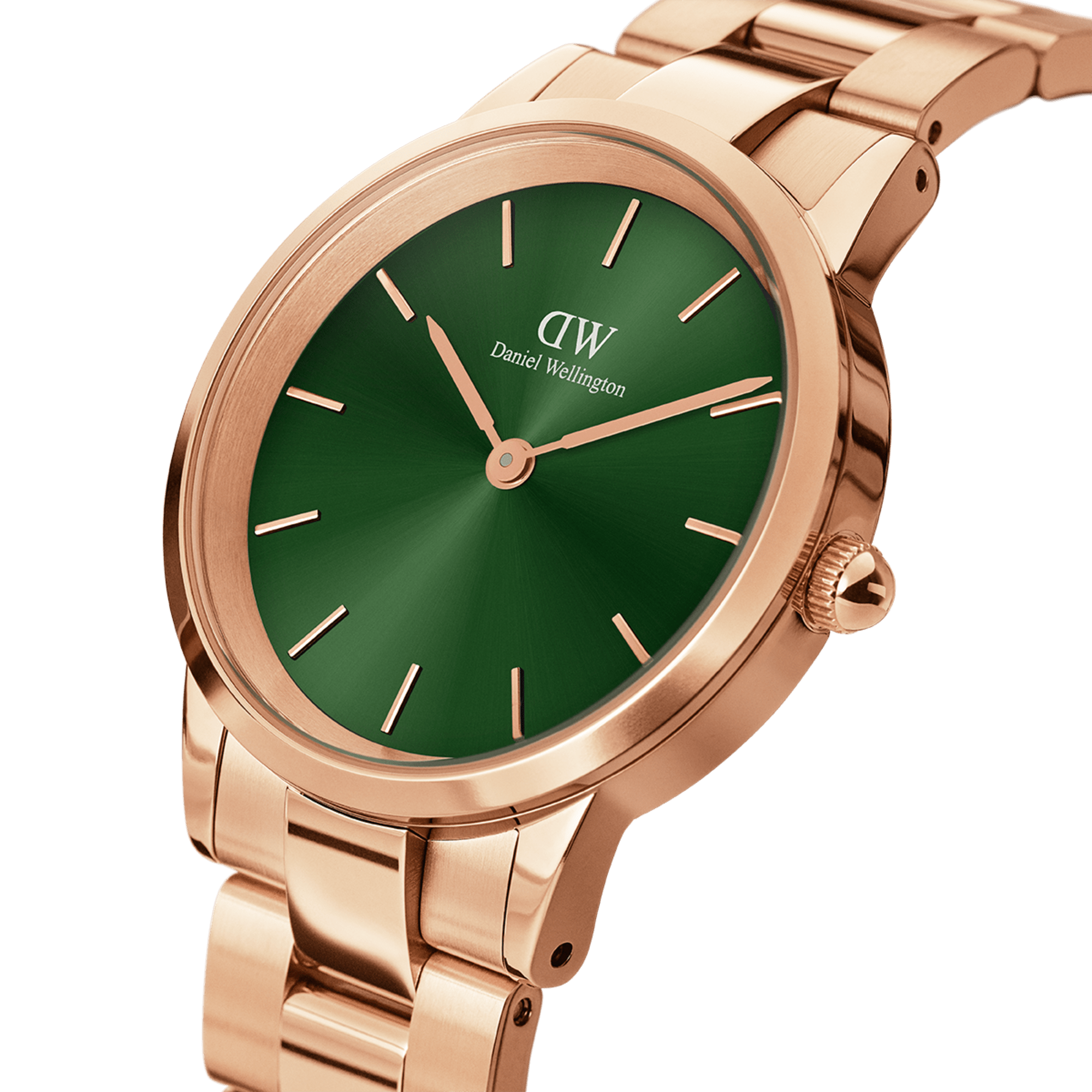 Daniel Wellington Iconic Link Emerald 36 Rose Gold &amp; Green Watch