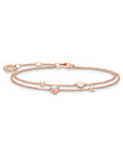 Thomas Sabo Bracelet with hearts and white stones rose gold