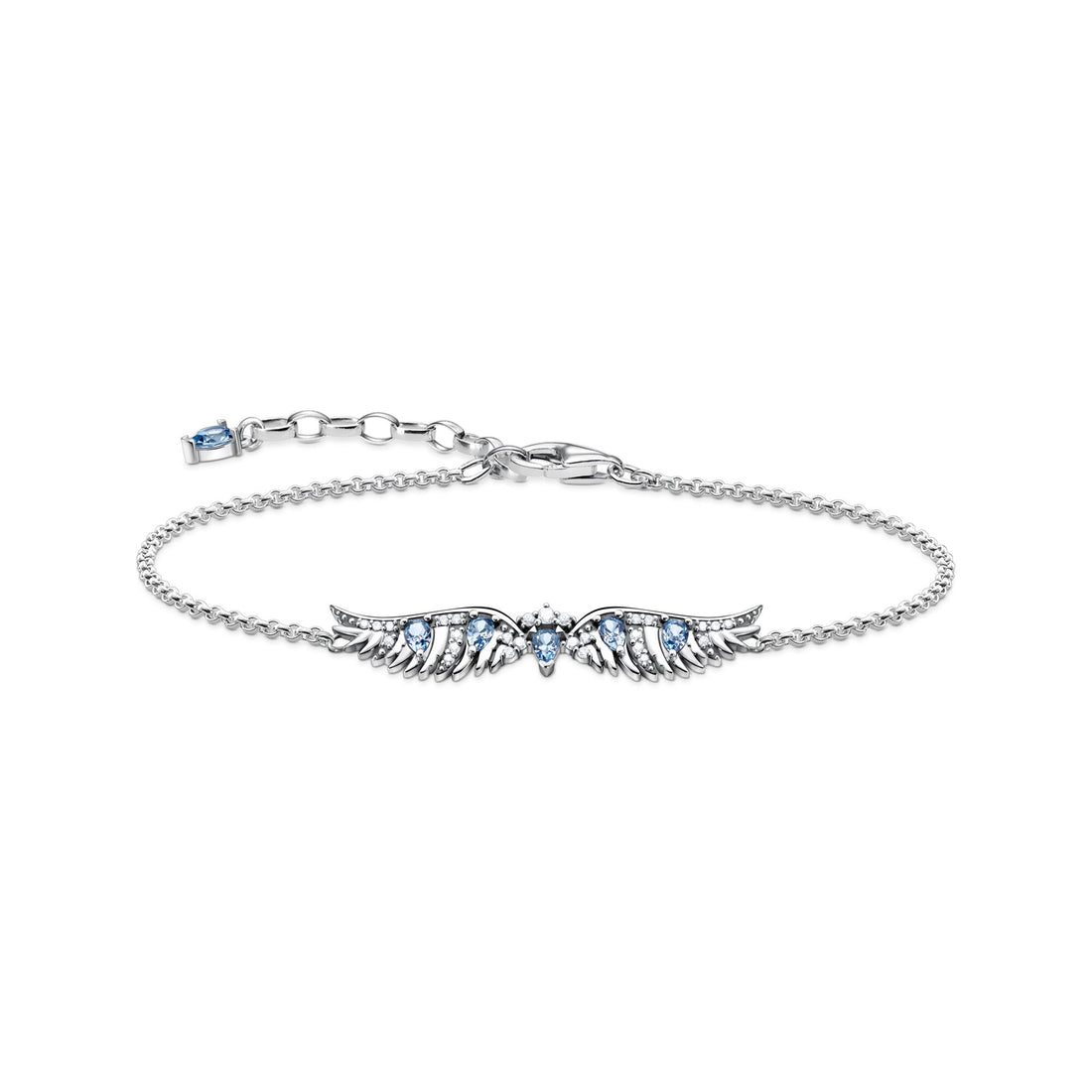 THOMAS SABO Bracelet phoenix wing with blue stones silver