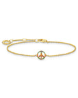 THOMAS SABO Bracelet peace with colourful stones gold