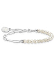 THOMAS SABO Charm Bracelet with Pearls and Chain Links Silver