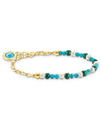 THOMAS SABO Member Charm Bracelet with Pearls, Malachite and Charmista Disc Gold Plated