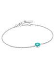 Ania Haie Teal Enamel Disc Silver Bracelet