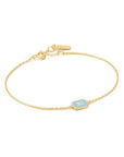 Ania Haie Powder Blue Enamel Emblem Gold Bracelet