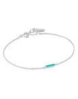 Ania Haie Teal Enamel Bar Silver Bracelet