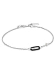 Ania Haie Raven Black Enamel Silver Link Bracelet