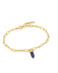 Gold Lapis Point Pendant Bracelet