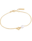 Ania Haie Gold Pearl Link Chain Bracelet