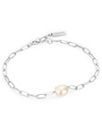 Ania Haie Silver Pearl Sparkle Chunky Chain Bracelet