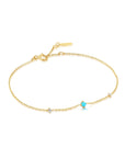 Ania Haie 14kt Gold Turquoise and White Sapphire Bracelet