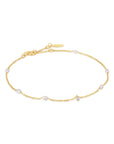 Ania Haie 14kt Gold Pearl and White Sapphire Bracelet