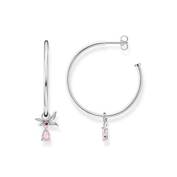 Thomas Sabo Hoop Earrings Flower Silver