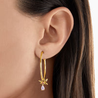 Thomas Sabo Hoop Earrings Flower Gold